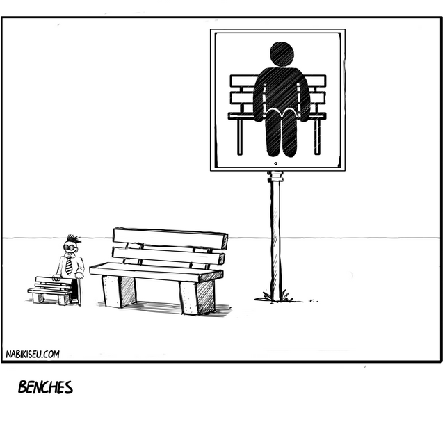 bench man sitting wasteland waiting for godot